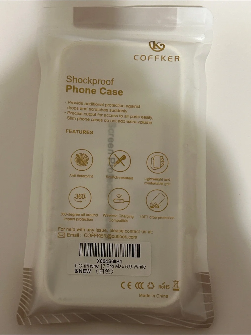 White iPhone 17 Pro Max Magnetic Shockproof Case with Screen Protector NEW